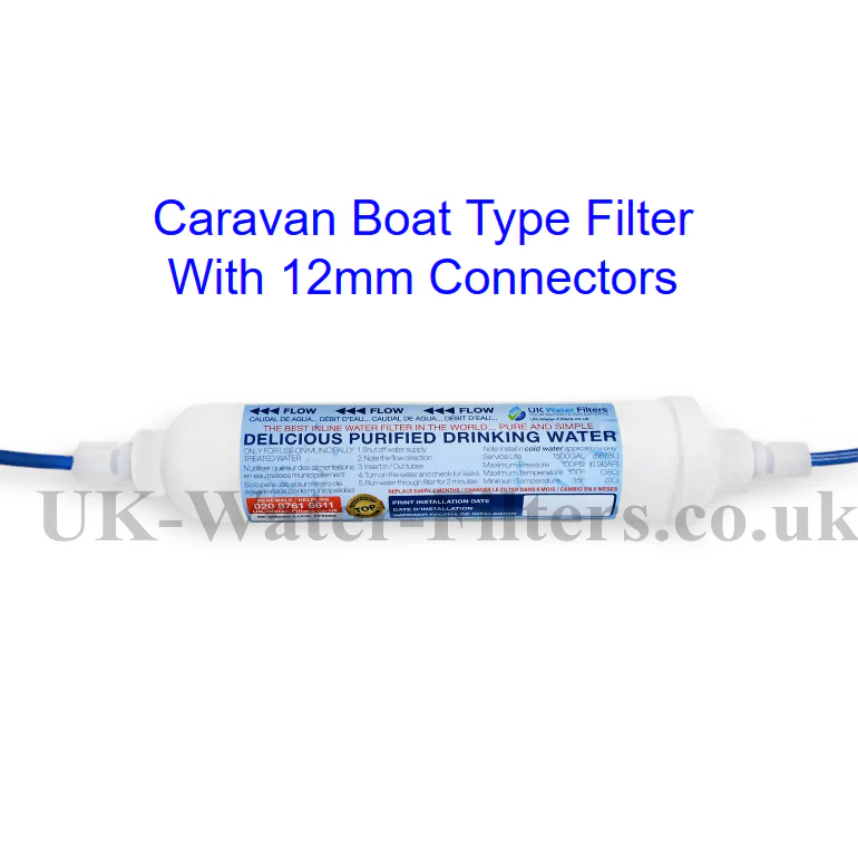 Caravan and Boat Filter Cartridge with 12mm Pipework ADAPTERS