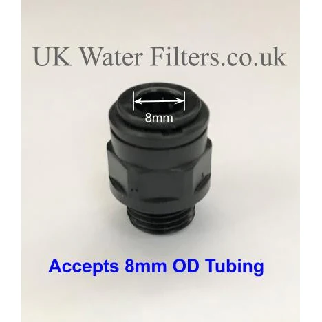 1/4 Male Straight Threaded-to-Tube Adapter, Push Fit 8mm Pair