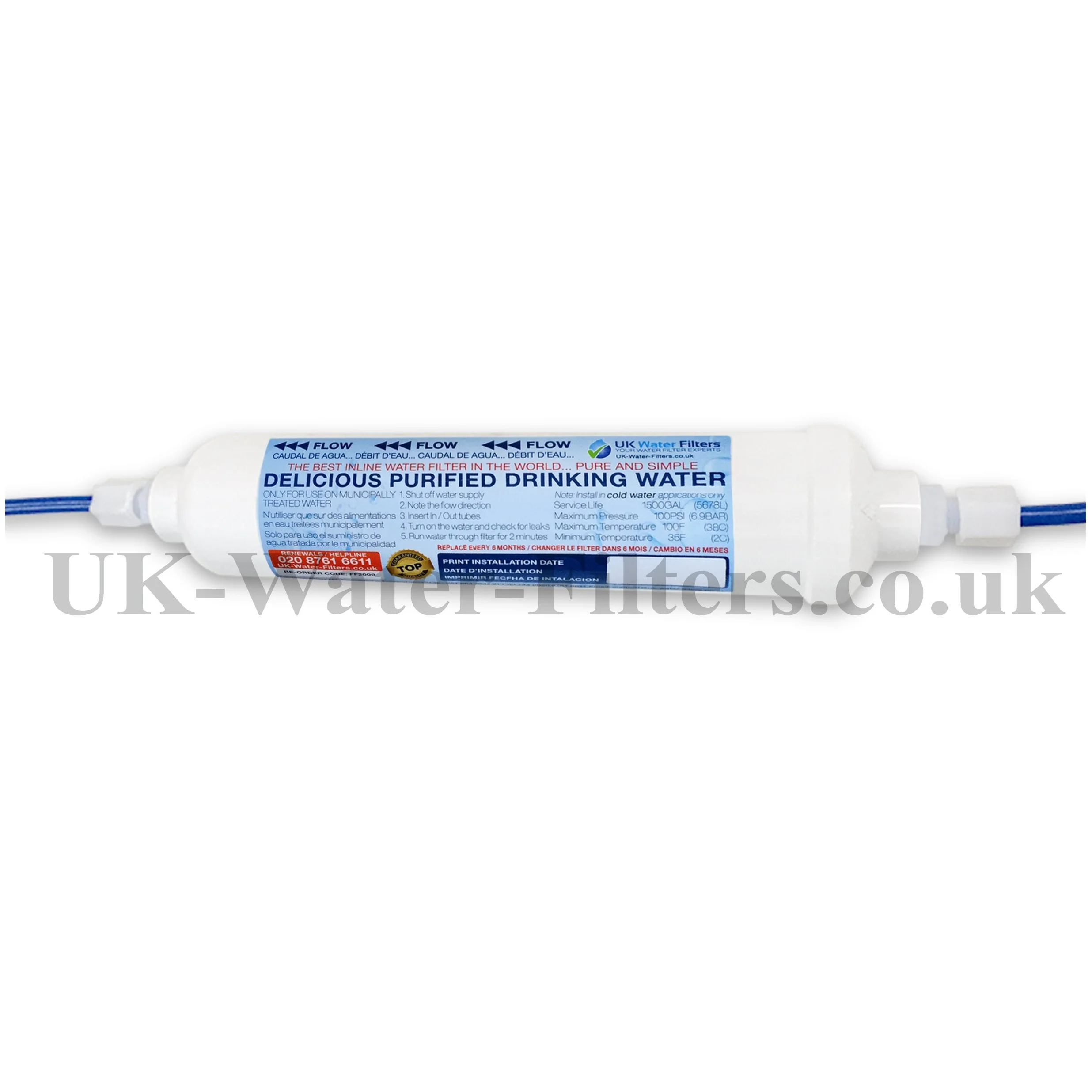 In Line Water Filter Compatible Liff N-FIL - Female Connections - Image 3