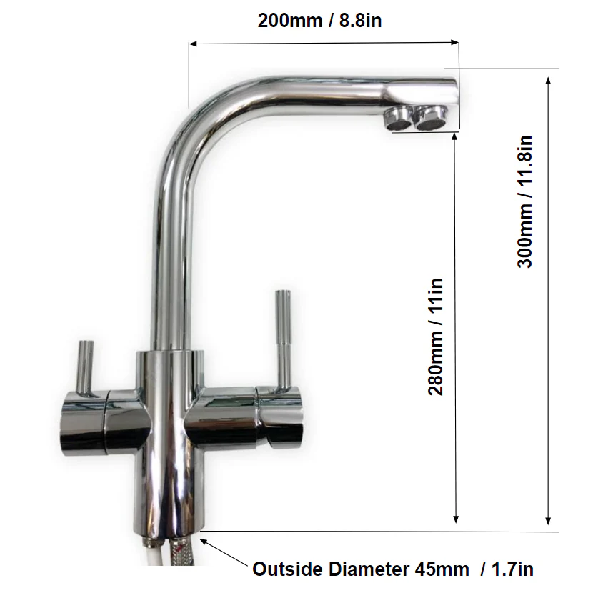 Three Way Tap - Countertop Chrome - Image 4