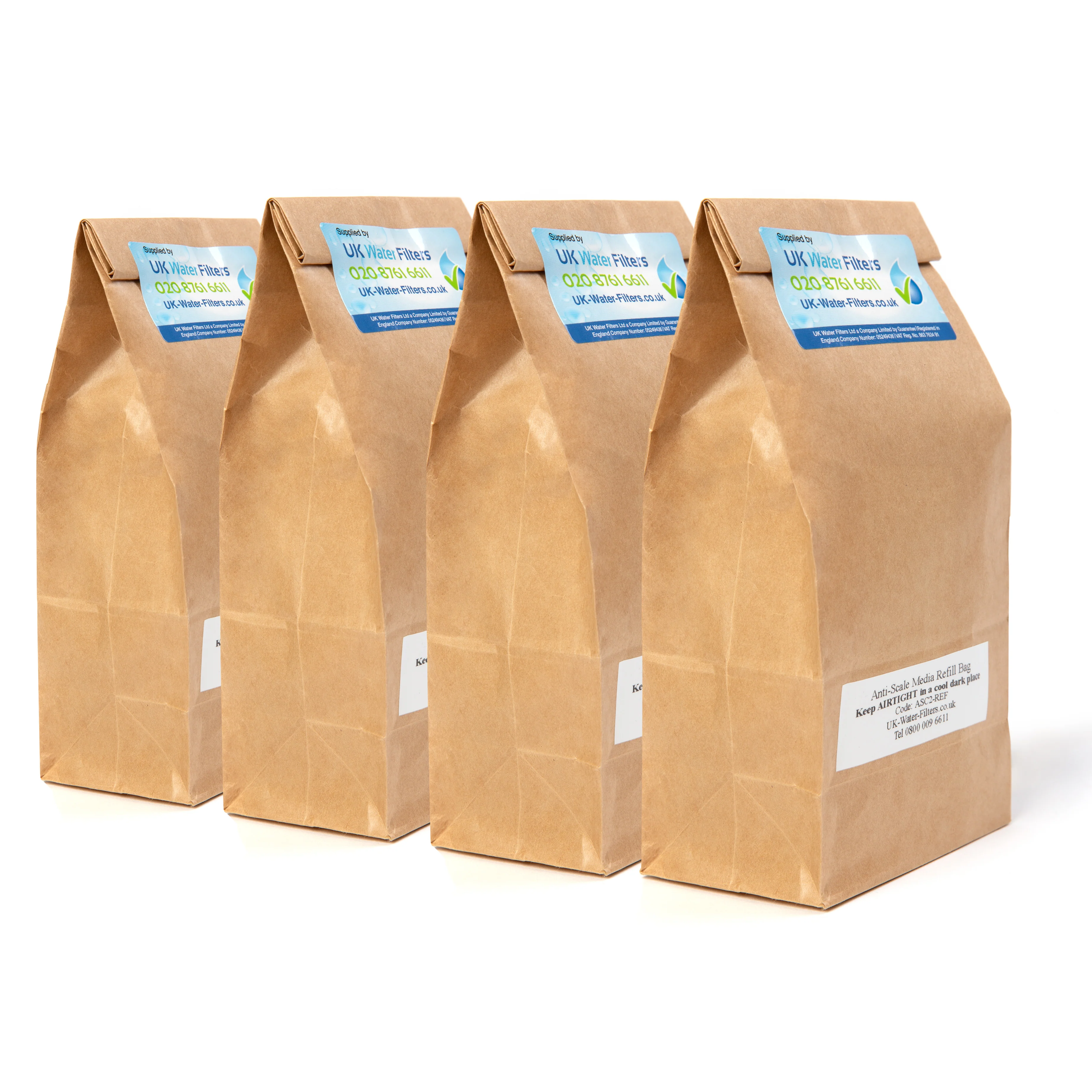 Water Filter Anti-Scale Media - Four Sachet Pack - for Medium to Heavy Scale Areas